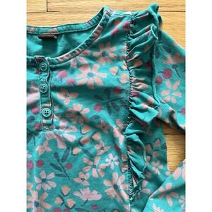 TEA COLLECTION Teal Ruffle Floral Top‎ 6
